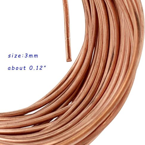 32.8 Feet Soft Round Copper Wire Bendable Metal Wire Jewelry Craft Wire Beading Floral Making Jewelry Making Doll Making (6 Gauge/4mm) in Saudi Arabia