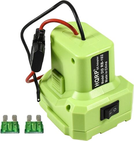 محول بطارية HQRP مع مصهر ومفتاح، محول عجلة الطاقة متوافق مع بطارية Ryobi ONE Plus 18 فولت، محول طاقة للركوب بنفسك على الشاحنة، ألعاب RC، الروبوتات وأضواء العمل in Kuwait
