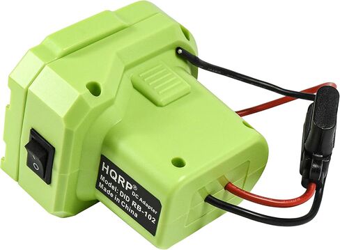 محول بطارية HQRP مع مصهر ومفتاح، محول عجلة الطاقة متوافق مع بطارية Ryobi ONE Plus 18 فولت، محول طاقة للركوب بنفسك على الشاحنة، ألعاب RC، الروبوتات وأضواء العمل in Kuwait