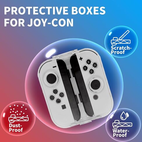 حقيبة تخزين شفافة مع حماية من الغبار للمحول/OLED Joy-CON، حافظة مغناطيسية مغلقة مصممة لوحدات التحكم في المحولات Joy-CON، ملحقات حماية لوحة ألعاب خفيفة الوزن للاستخدام أثناء التنقل. in Kuwait
