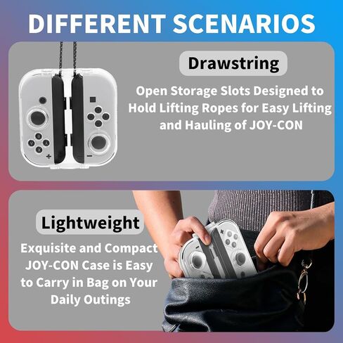حقيبة تخزين شفافة مع حماية من الغبار للمحول/OLED Joy-CON، حافظة مغناطيسية مغلقة مصممة لوحدات التحكم في المحولات Joy-CON، ملحقات حماية لوحة ألعاب خفيفة الوزن للاستخدام أثناء التنقل. in Kuwait