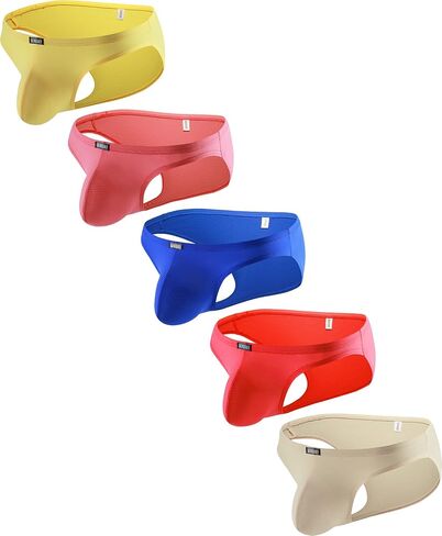IKINGSKY Men's Stretch Big Pouch Briefs Sexy Low Rise Bikini Underwear Silky Striped Under Panties for Men in Saudi Arabia