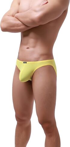 IKINGSKY Men's Stretch Big Pouch Briefs Sexy Low Rise Bikini Underwear Silky Striped Under Panties for Men in Saudi Arabia
