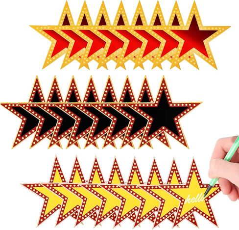 60 Pcs Movie Star Cutouts, 6 Inch Large Star Confetti Paper Cut Outs Glitter Star Cardboard Red Carpet Party Decorations Star Awards Night Supplies for Movie Party Bulletin Board Classroom in Saudi Arabia