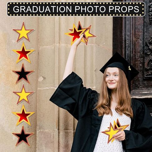 60 Pcs Movie Star Cutouts, 6 Inch Large Star Confetti Paper Cut Outs Glitter Star Cardboard Red Carpet Party Decorations Star Awards Night Supplies for Movie Party Bulletin Board Classroom in Saudi Arabia