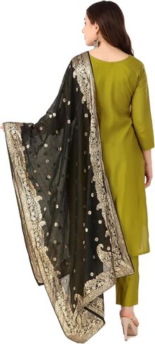 ladyline Formal Plain Silk Zardosi Handwork Salwar Kameez Banarasi Silk Dupatta Womens in Saudi Arabia