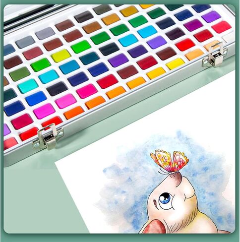 72-Color Watercolor Paint Set, Great for Painting, Portable Metallic Iron Box - Long-Lasting, Smooth Blending Art Pigments, Art Supplies, for Artists, Amateur Hobbyists and Painting Lovers in Kuwait