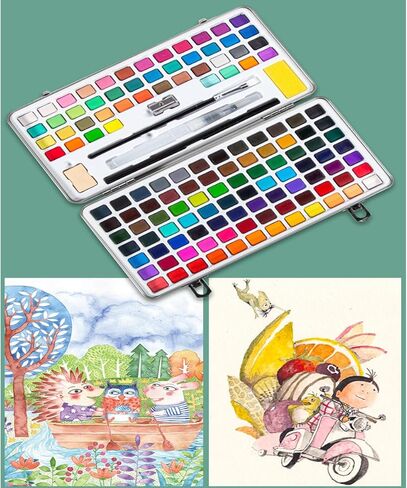 72-Color Watercolor Paint Set, Great for Painting, Portable Metallic Iron Box - Long-Lasting, Smooth Blending Art Pigments, Art Supplies, for Artists, Amateur Hobbyists and Painting Lovers in Kuwait