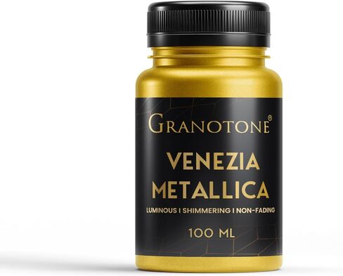 GRANOTONE Acrylic Venezia Metallic Colour, Non-Fading & Shimmering Metallic Acrylic Paint with Rich Pigments | Non-Toxic Metallic Colours Ideal for Kids, Artist & Beginners | 100ml (Gold) in Saudi Arabia