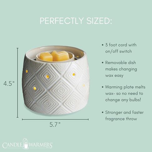 Candle Warmers Etc. Illuminaire Live, Laugh, Love Fan Fragrance Warmer- Whisper Quiet Fan Circulates Scent From Scented Candle Wax Melts And Tarts For Full Room Freshener, White with Brown in Saudi Arabia
