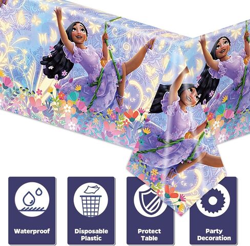 3 قطع من مفرش المائدة لحفلات إيزابيلا إنكانتو إيزابيلا ديكورات حفلات أعياد الميلاد، غطاء طاولة بلاستيكي للاستعمال مرة واحدة من أجل لوازم ديكور حفلات أعياد الميلاد من إنكانتو، مقاس 70.8 × 42.5 بوصة in Kuwait