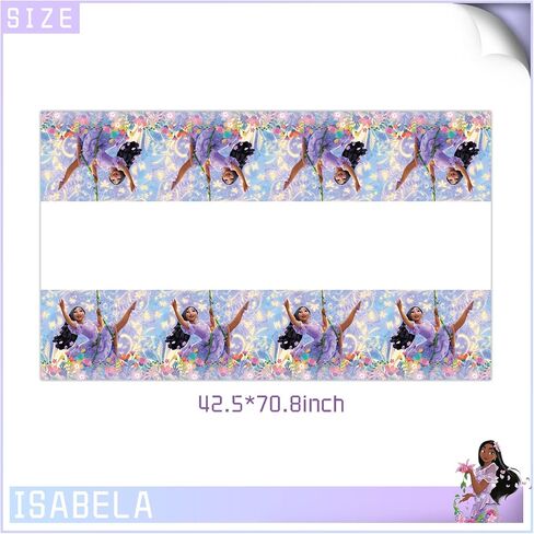 3 قطع من مفرش المائدة لحفلات إيزابيلا إنكانتو إيزابيلا ديكورات حفلات أعياد الميلاد، غطاء طاولة بلاستيكي للاستعمال مرة واحدة من أجل لوازم ديكور حفلات أعياد الميلاد من إنكانتو، مقاس 70.8 × 42.5 بوصة in Kuwait