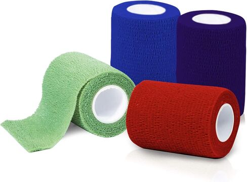 MED PRIDE Self Adhesive 3''x 5 Yards Bandage Wrap (16 Rolls) - Athletic Flex Tape First Aid - Self Adhering Knee Ankle Wrist Bandage Wraps - Cohesive Elastic Flexible Breathable - Rainbow Color in Saudi Arabia