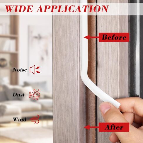 40 Feet Rubber Weather Stripping Door Seal Strip, Front Door Seal Strip Door Weather Stripping, Self-Adhesive Backing Window Seal Strip (White) in Saudi Arabia