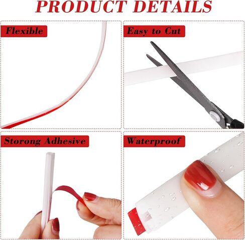 40 Feet Rubber Weather Stripping Door Seal Strip, Front Door Seal Strip Door Weather Stripping, Self-Adhesive Backing Window Seal Strip (White) in Saudi Arabia