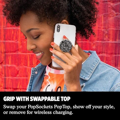 ​​​​PopSockets: Phone Grip with Expanding Kickstand, Pop Socket for Phone - Silver Foil Confetti in Saudi Arabia