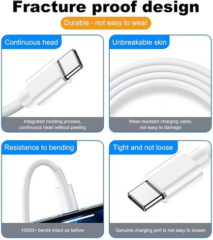 2 Pack Car Carplay Cable for iPhone 15 USB A to USB C Cable for iPhone 15 Pro Max 15 Plus Cord, iPad 4C USB C Cable,Samsung,Google,LG, iPad Pro 12.9 iPad Air 5th 4th Mini 6th Gen Charger Charging Cord in Saudi Arabia