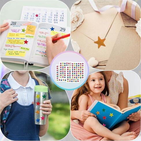 ملصقات النجوم لمكافأة الأطفال، 3840 قطعة من ملصقات النجوم الصغيرة بألوان قوس قزح، 80 ورقة ملصقات النجوم الصغيرة، ملصقات النجوم اللامعة للمدرسة، المنزل، البار، ديكور المنزل والمكتب in Kuwait