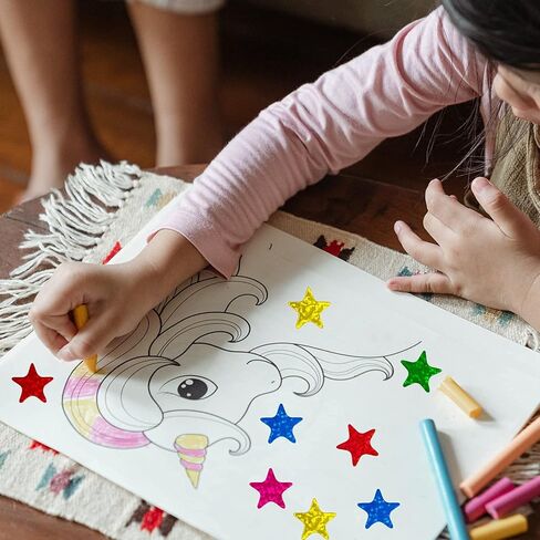 Kenkio 2400 Count Laser Shiny Sparkle Star Stickers Colorful Gold Sliver Self Adhesive Star Stickers for Home, School,DIY and Office Decoration in Kuwait