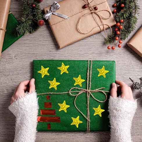 Kenkio 2400 Count Laser Shiny Sparkle Star Stickers Colorful Gold Sliver Self Adhesive Star Stickers for Home, School,DIY and Office Decoration in Kuwait