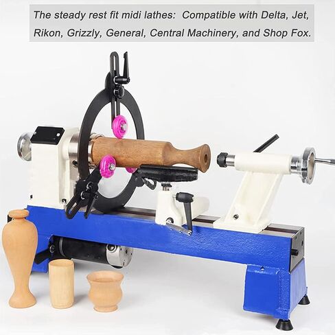 مسند ثابت للخشب متوافق مع أرجوحة المخرطة مقاس 12 بوصة، مسند ثابت لمخرطة الخشب قابل للتعديل بثلاث نقاط in Kuwait