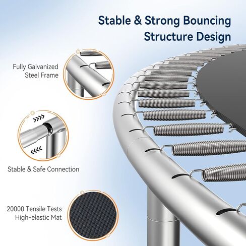 16FT Trampoline for Kids and Adults Outdoor Trampolines with Basketball Hoop and Net, Backyard Trampoline with Sprinkler, Stakes, Light for 6-8 Children and Teens, Adults in Kuwait