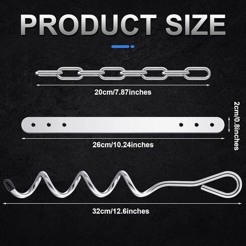 8 Sets Trampoline Anchors Metal Ground Anchor Kit Heavy Duty Spiral Trampoline Stakes Corkscrew Shape Trampoline Tie Down Anchor Kit for Trampoline Tent Garden Fence Sheds Swings Canopies in Saudi Arabia
