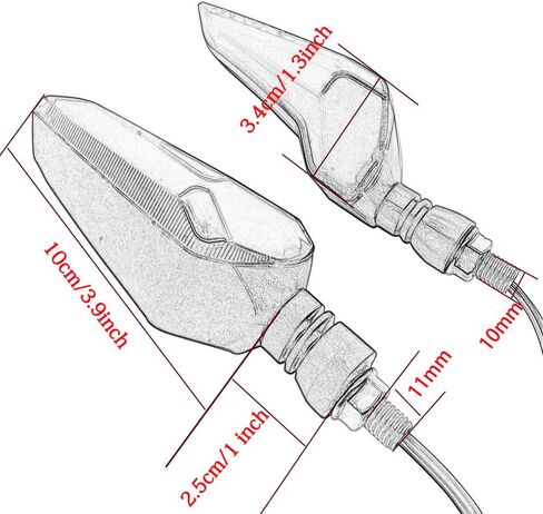 2 قطعة مؤشرات دراجة نارية تتدفق بدوره أضواء الإشارة 12 فولت المصابيح لمبات للدراجات النارية تحول المؤشرات in Kuwait