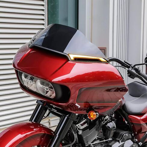 HDBUBALUS Motorcycle LED Windshield Trim Lights Running Turn Signal Windshield Decorative Lamps Fit For Harley Road Glide FLTRX 2015-up Black in Saudi Arabia
