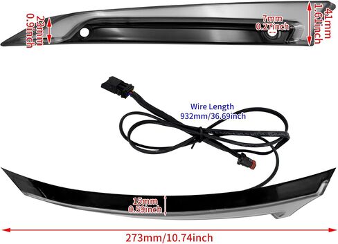 HDBUBALUS Motorcycle LED Windshield Trim Lights Running Turn Signal Windshield Decorative Lamps Fit For Harley Road Glide FLTRX 2015-up Black in Saudi Arabia