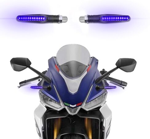 إشارات الانعطاف للدراجات النارية، أضواء إشارة الدراجات النارية، إشارات الانعطاف LED للدراجات النارية، أضواء الجري أثناء النهار للدراجات النارية، إشارات الانعطاف المتدفقة للدراجات النارية، المركبات الكهربائية، ATV (أزرق) in Kuwait