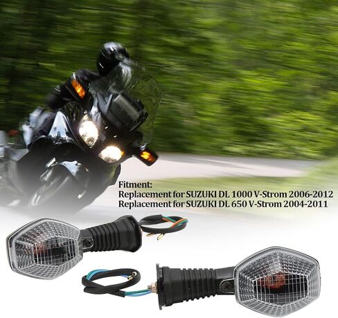 KIMISS Motorcycle Turn Signal Light, ABS Front Turn Signal Light Indicator Lamp 12V Blinkers Indicator Lamp Replacement for DL 1000 VStrom 20062012 (Transparent) in Saudi Arabia