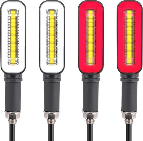 4 قطعة مؤشرات للدراجات النارية تتدفق أضواء إشارة الانعطاف للدراجات النارية مؤشرات الانعطاف أثناء النهار وأضواء الفرامل 12 فولت للدراجات النارية والدراجات النارية LED كهرمان أبيض وأحمر in Kuwait