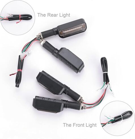 4 قطعة مؤشرات للدراجات النارية تتدفق أضواء إشارة الانعطاف للدراجات النارية مؤشرات الانعطاف أثناء النهار وأضواء الفرامل 12 فولت للدراجات النارية والدراجات النارية LED كهرمان أبيض وأحمر in Kuwait