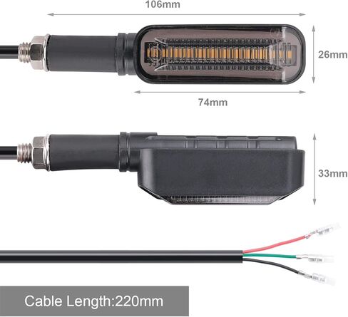 4 قطعة مؤشرات للدراجات النارية تتدفق أضواء إشارة الانعطاف للدراجات النارية مؤشرات الانعطاف أثناء النهار وأضواء الفرامل 12 فولت للدراجات النارية والدراجات النارية LED كهرمان أبيض وأحمر in Kuwait