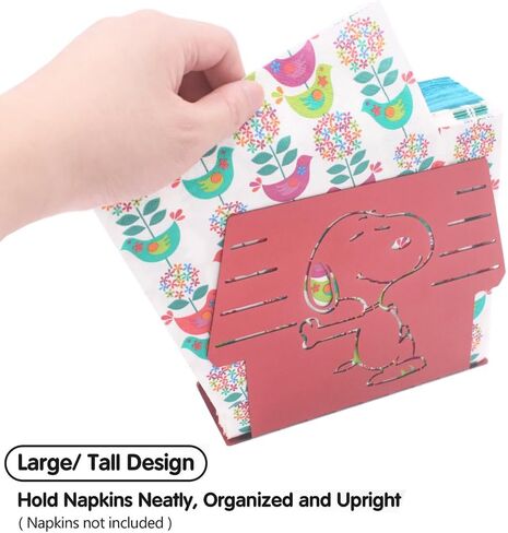 Finex Peanuts Snoopy White Dog Stainless Steel Napkin Holder Stand for home RV camper kitchen table party restaurant (Red) in Saudi Arabia