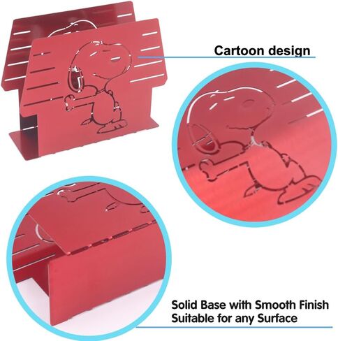 Finex Peanuts Snoopy White Dog Stainless Steel Napkin Holder Stand for home RV camper kitchen table party restaurant (Red) in Saudi Arabia