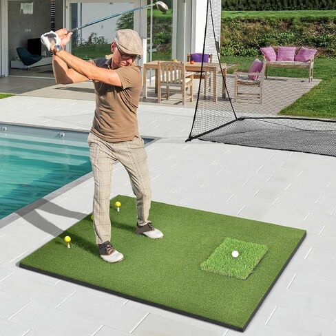 DWVO Golf Hitting Mat 5×4ft Golf Mat with 4 Interchangeable Inserts 21MM/26MM Golf Training Mats Anti-Slip Bottom Artificial Turf Golf Practice Mats for Indoor Outdoor in Saudi Arabia
