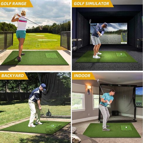DWVO Golf Hitting Mat 5×4ft Golf Mat with 4 Interchangeable Inserts 21MM/26MM Golf Training Mats Anti-Slip Bottom Artificial Turf Golf Practice Mats for Indoor Outdoor in Saudi Arabia