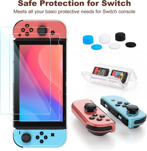 Younik Switch Case for Switch 2017, Portable Switch Carrying Case, 14 in 1 Accessories Kit with Switch Travel Case, Screen Protector, Cover, Game Card Case and Strap in Saudi Arabia
