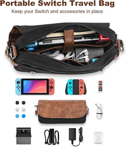 Younik Switch Case for Switch 2017, Portable Switch Carrying Case, 14 in 1 Accessories Kit with Switch Travel Case, Screen Protector, Cover, Game Card Case and Strap in Saudi Arabia