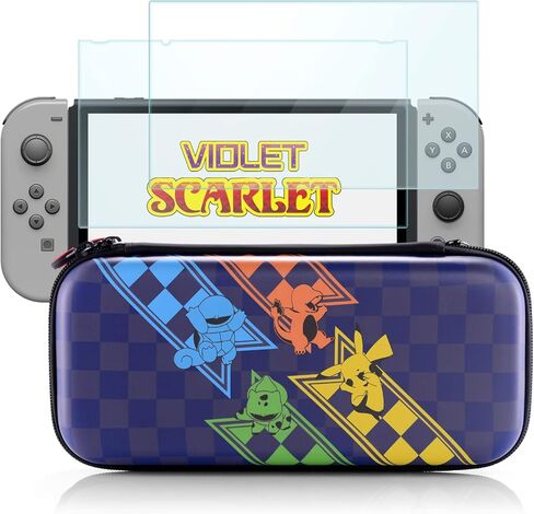 حقيبة حمل Bheddi Switch تناسب Switch/Switch OLED - حقيبة حمل محمولة واقية للسفر مع 10 فتحات لبطاقات الألعاب و2 واقي شاشة من الزجاج المقسى (GEN-ONE) in Kuwait