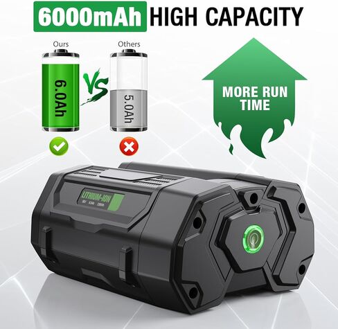 استبدال FirstPower لبطارية EGO المتوافقة مع بطارية EGO 56V 6.0Ah BA2800 BA4200 BA1400 بطارية بديلة ليثيوم أيون متوافقة مع أدوات الطاقة EGO 56V جزازة العشب ومنفاخ الأوراق والمنشار in Kuwait