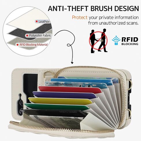 محفظة NINKI متوافقة مع هاتف Samsung Galaxy Z Flip 5 مع حامل بطاقة، حافظة جلدية مقاومة للصدمات وقابلة للفصل لهاتف Samsung Z Flip 5، حافظة محفظة لهاتف Samsung Z Flip 5، حافظة Galaxy Z Flip 5 للنساء باللون الأسود in Kuwait