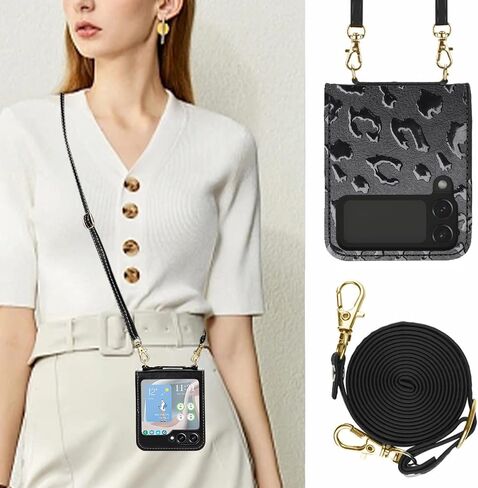 حافظة uCOLOR Crossbody Flip لهاتف Samsung Galaxy Z Flip 4 حافظة 5G (2022) محفظة مع فتحات لحامل البطاقات وأشرطة معصم للكتف (ذهبي وردي، Z Flip 4) in Kuwait