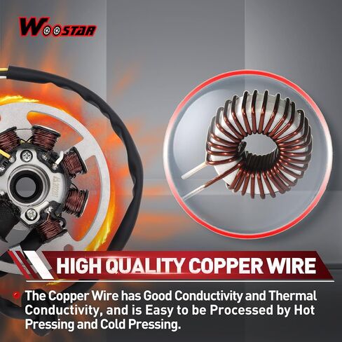 WOOSTAR الإشعال Magneto الجزء الثابت 7 لفائف 5 سلك استبدال ل2 السكتة الدماغية 50cc 70cc 90cc JOG50 XH90 Minarelli الصينية سكوتر الدراجة ATV 4 ويلر رباعية in Saudi Arabia