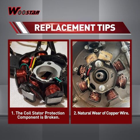 WOOSTAR الإشعال Magneto الجزء الثابت 7 لفائف 5 سلك استبدال ل2 السكتة الدماغية 50cc 70cc 90cc JOG50 XH90 Minarelli الصينية سكوتر الدراجة ATV 4 ويلر رباعية in Saudi Arabia
