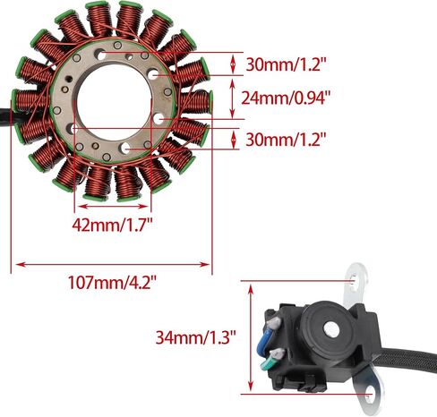 WOOSTAR 18 Coil 5 Wire Ignition Stator Magneto Replacement for TRX420 2007-2013 TRX420 Rancher Fe Fm 2007-2008 Quad ATV in Saudi Arabia