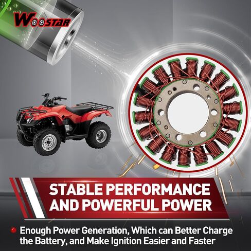 WOOSTAR 18 Coil 5 Wire Ignition Stator Magneto Replacement for TRX420 2007-2013 TRX420 Rancher Fe Fm 2007-2008 Quad ATV in Saudi Arabia