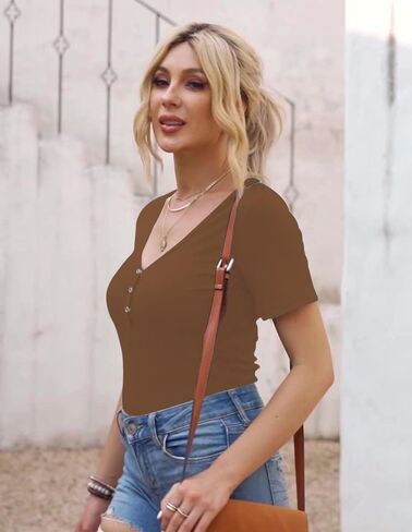 lime flare Women Summer Ribbed Knit T Shirt Tee Tops Casual Dressy Rib Tshirt Tunic in Saudi Arabia